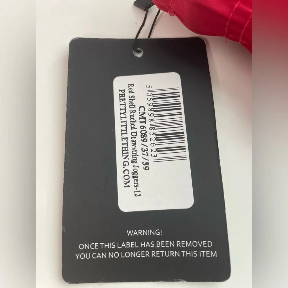 Red Shell Ruched Drawstring Joggers - Size 8 - Picture 7 of 12